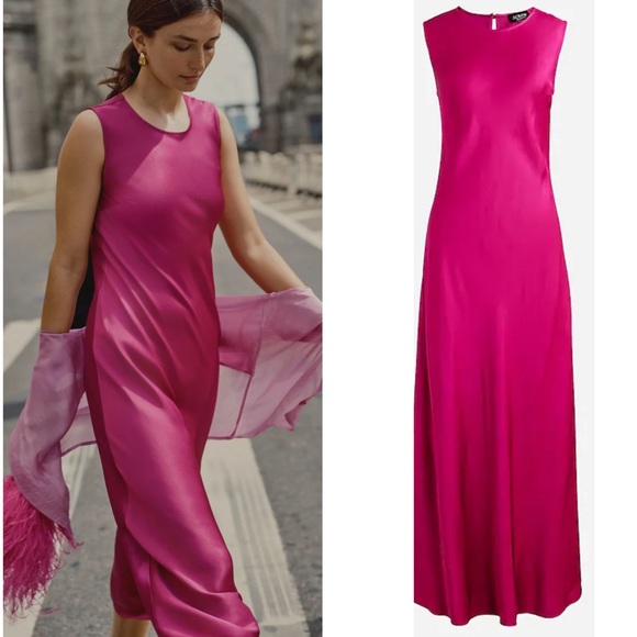 J. Crew Dresses & Skirts - J. Crew Collection Carolyn Slip Dress in Luster Crepe Sweet Magenta Size 4